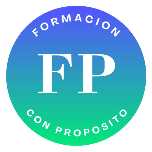 Logo verde azul formación con propósito